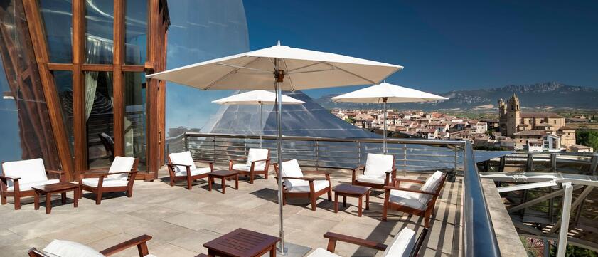 Hotel Marques de Riscal Terrasse Bibliothek