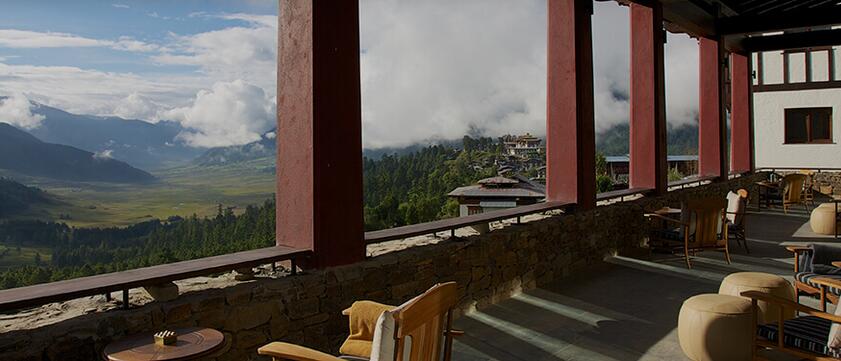Gangtey Lodge Terrasse