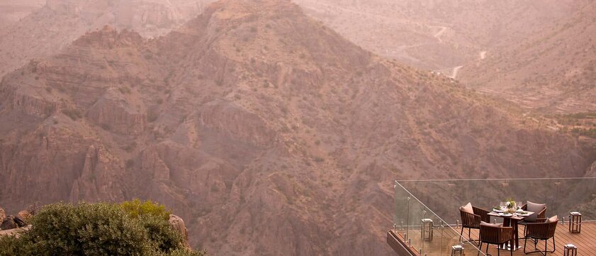 Anantara Al Jabal Al Akhdar Resort Dinner mit Blick
