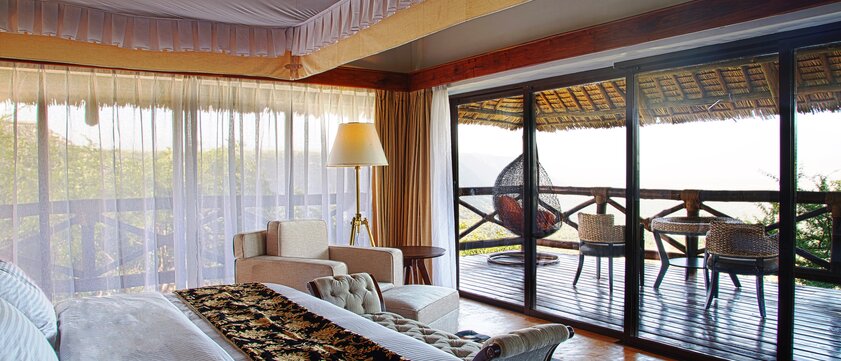 Lake Manyara Kilimamoja Lodge Zimmer mit Terrasse