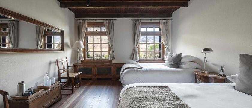 Zimmer von Explora Patagonia Lodge im Nationalpark, Chile