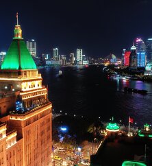 Aussicht vom Fairmont Peace Hotel in Shanghai