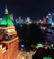 Aussicht vom Fairmont Peace Hotel in Shanghai