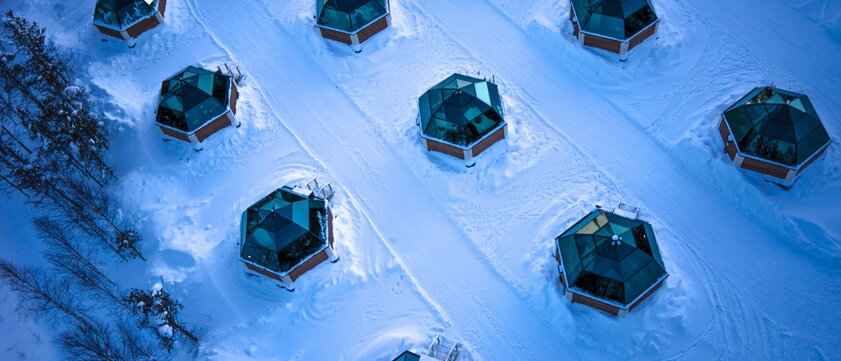 Glass Igloo and Nothern Lights