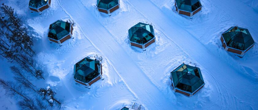 Glass Igloo and Nothern Lights