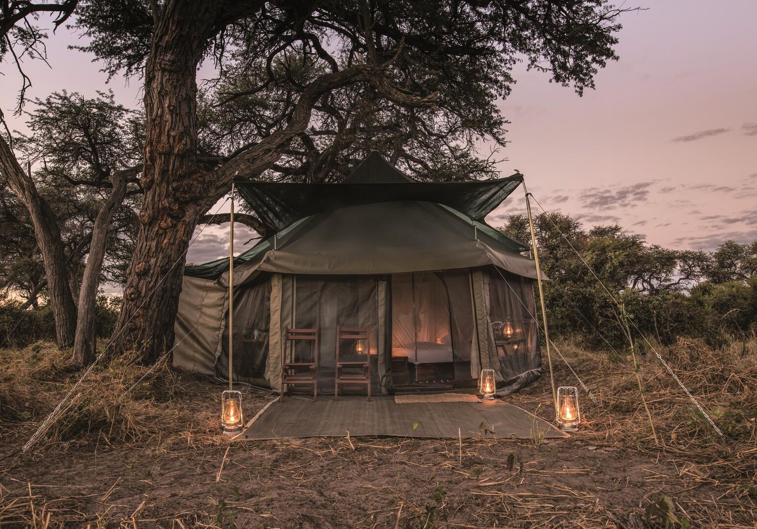 Botswana Außenansicht vom Zelt