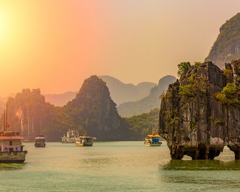 Kalkfelsen Ha Long Bay Vietnam
