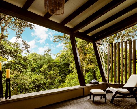 Ruanda Ausblick von einer Terrasse