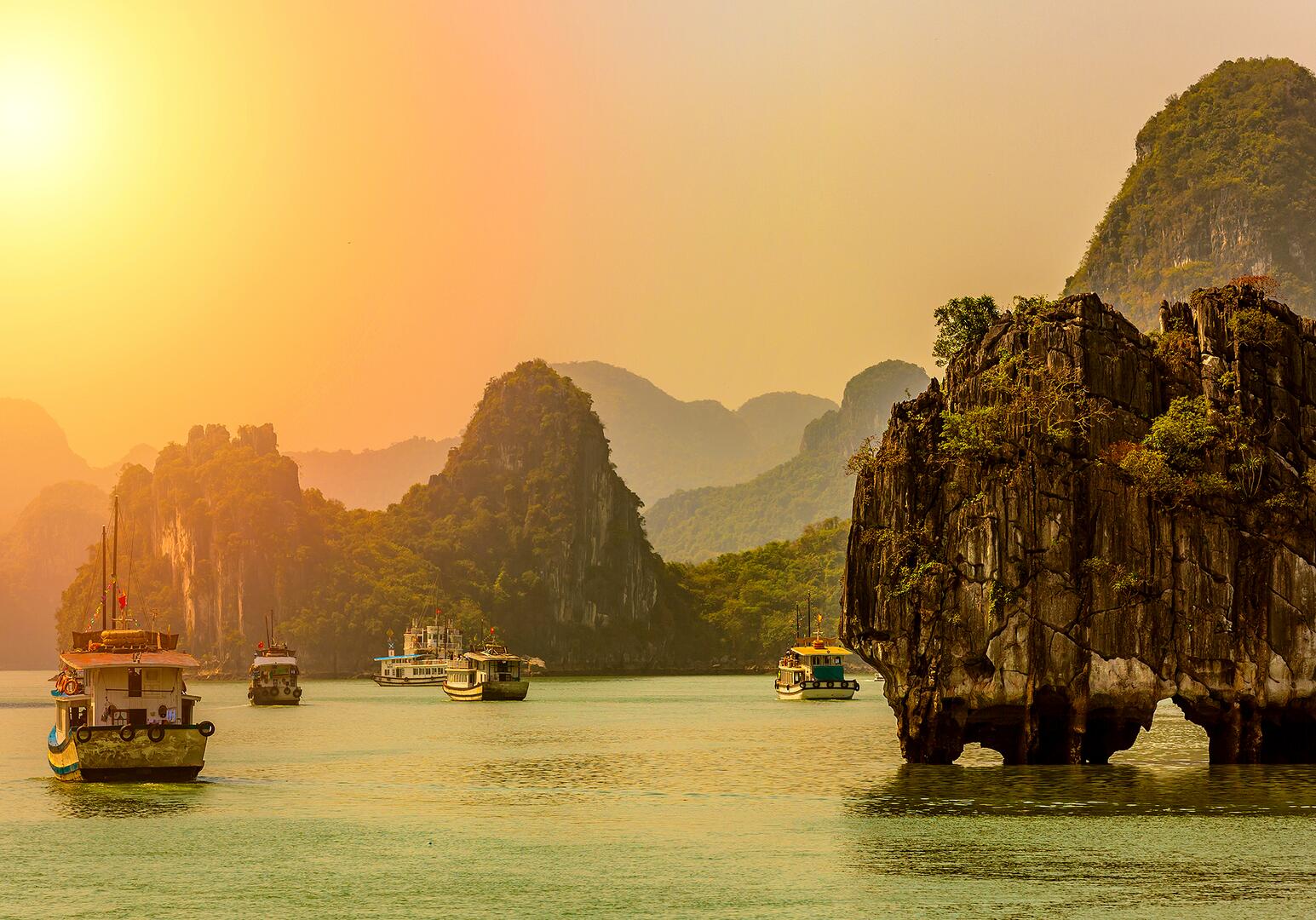 Kalkfelsen Ha Long Bay Vietnam