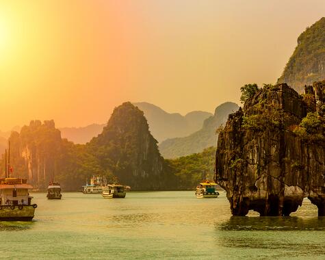 Kalkfelsen Ha Long Bay Vietnam