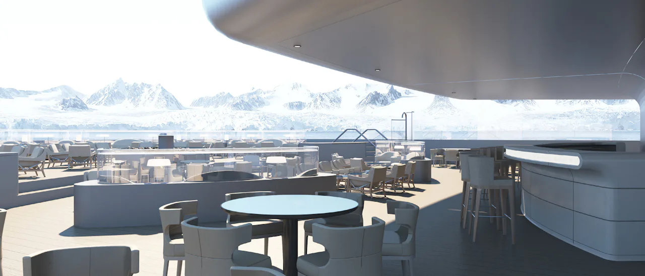 Speisen unter freiem Himmel im Restaurant Grill