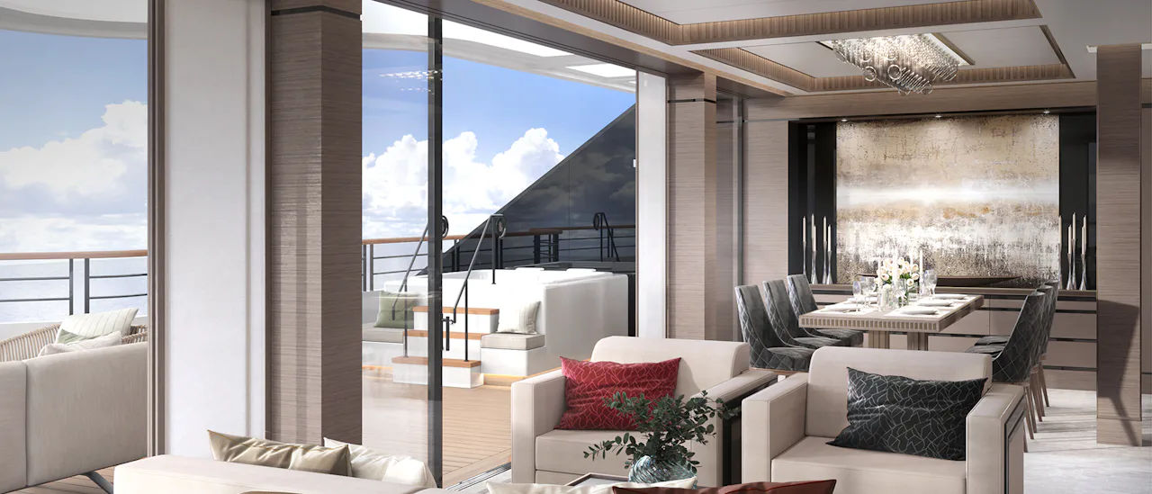 Unterkünfte mit Meerblick und jeweils eigener Terrasse mit Blick auf das Meer