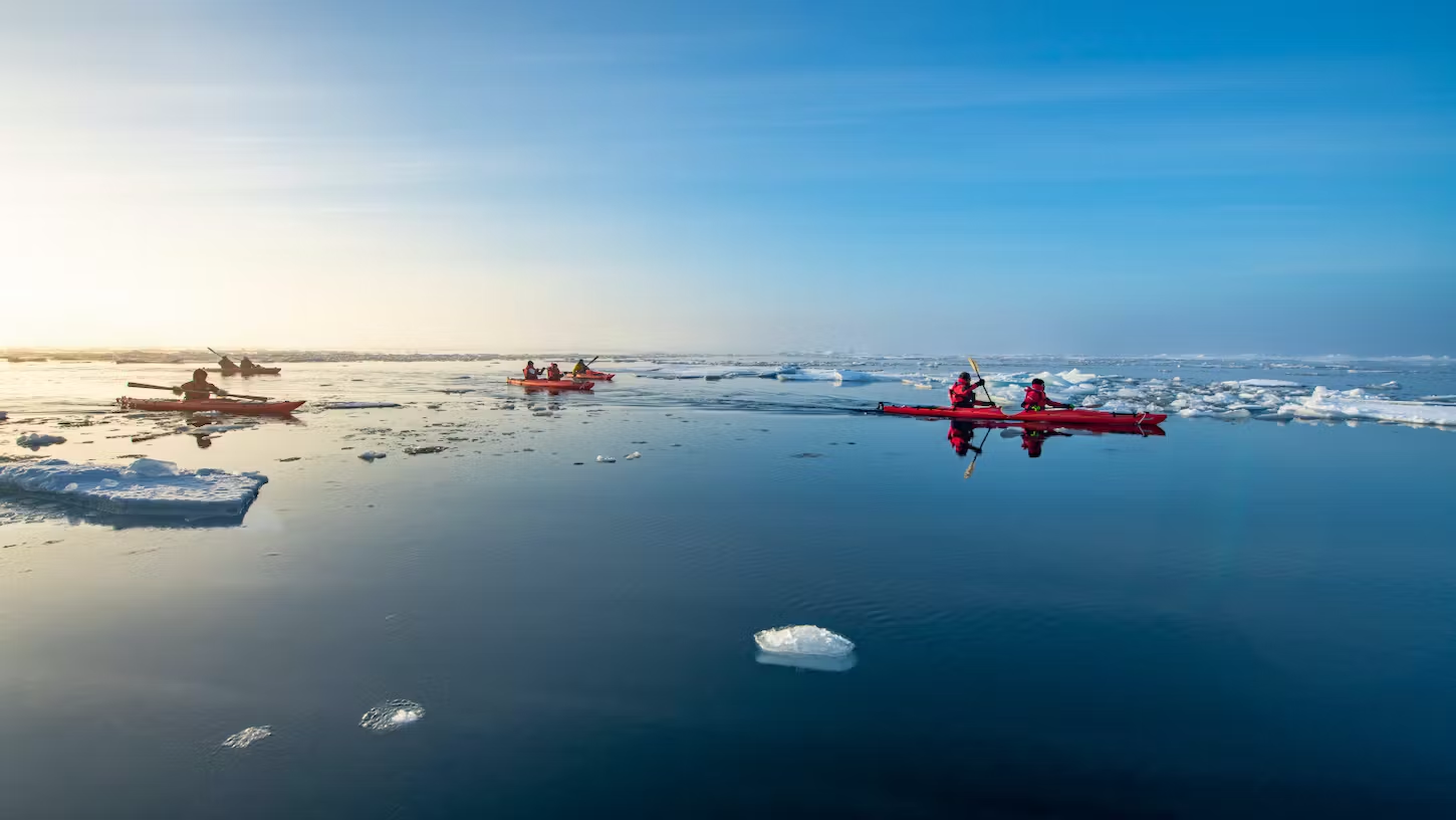 Kayaks des Kreuzfahrtschiffes Le Commandant Charcot