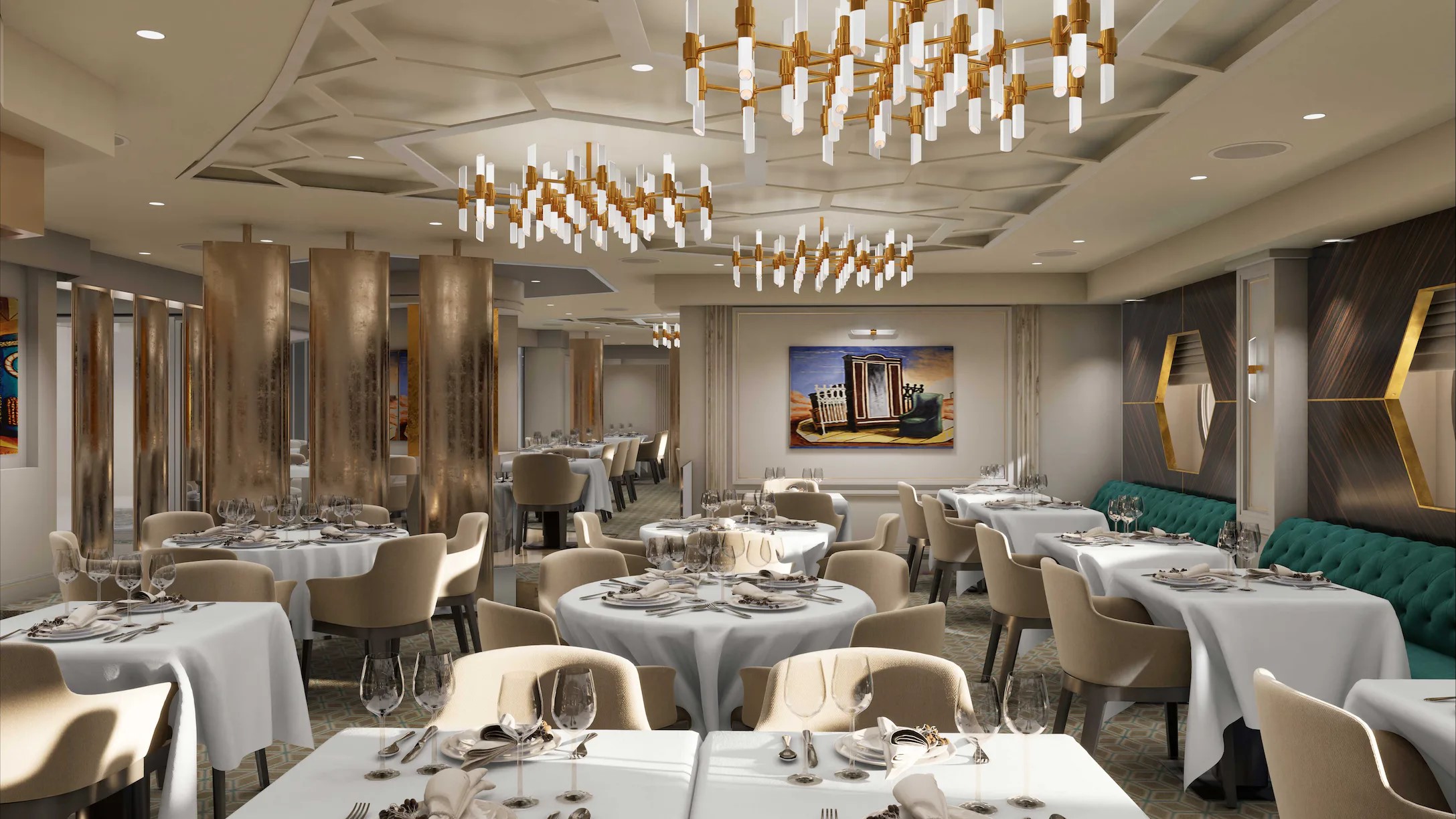Restaurant des Kreuzfahrtschiffes Explora 1