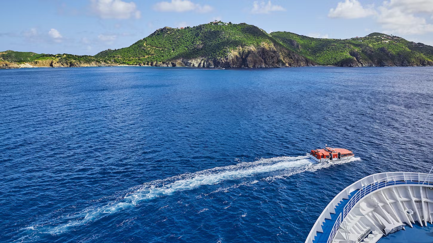 Aussicht vom Außendeck des Kreuzfahrtschiffes Silver Whisper