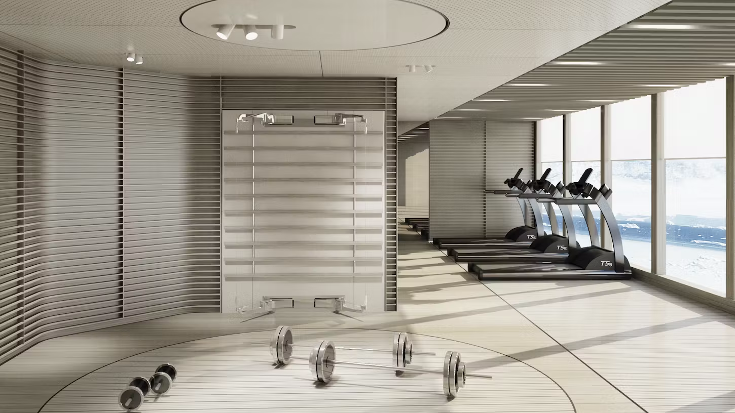 Fitnessraum des Kreuzfahrtschiffes Le Commandant Charcot