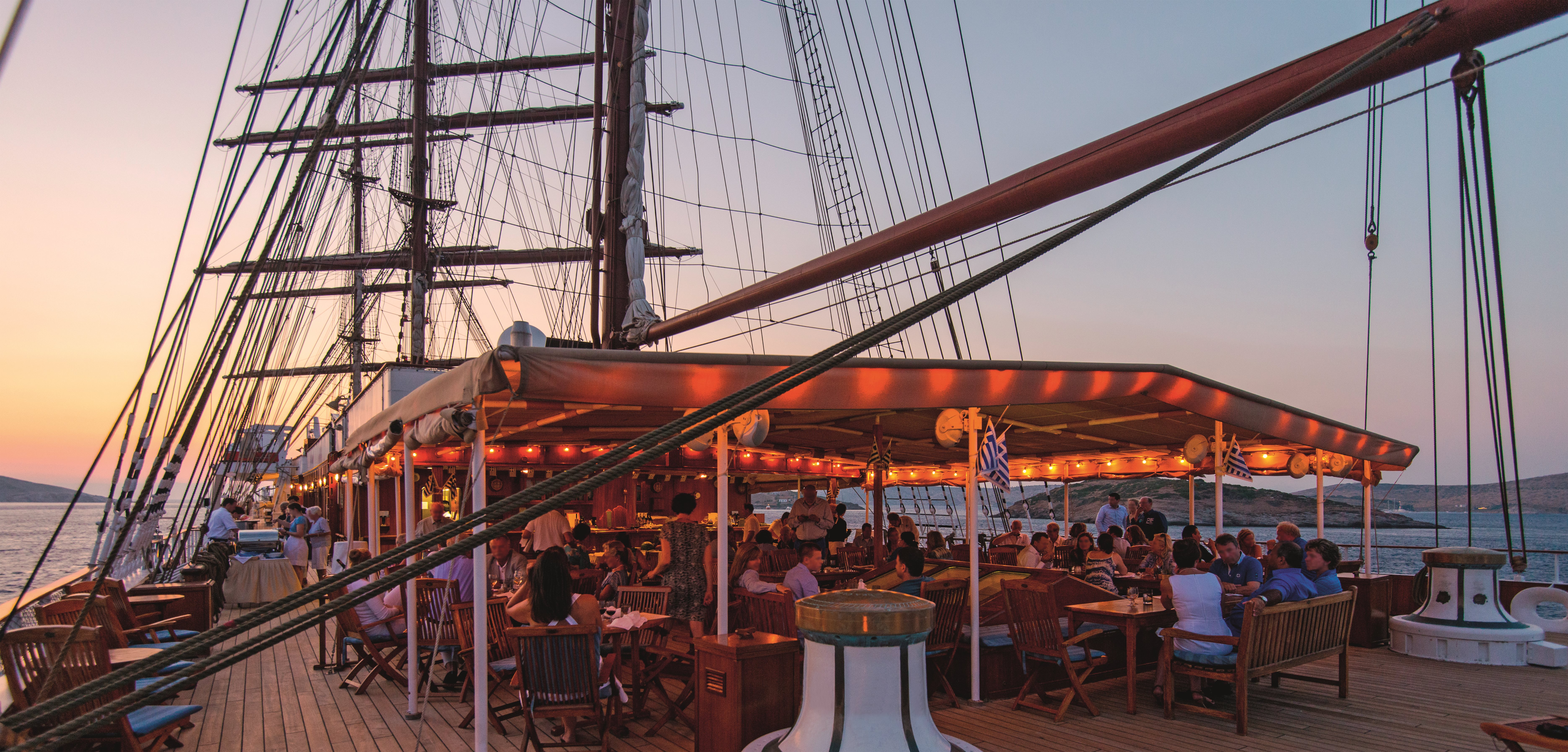 Deck des Kreuzfahrtschiffes Sea Cloud 2